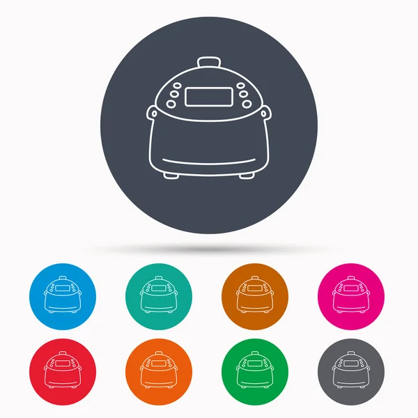 Multicooker ikona. Kuchnia Elektryczna urządzenie symbol — Wektor stockowy