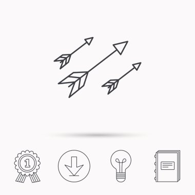 Yay okları simge. Avcılık Spor ekipman işareti.