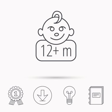 Bebek yüz simgesi. Yeni doğan çocuk işareti.