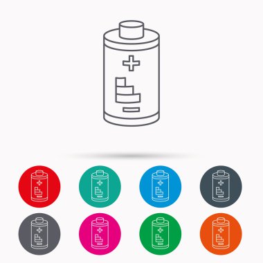 Pil simgesi. Elektrik işareti.