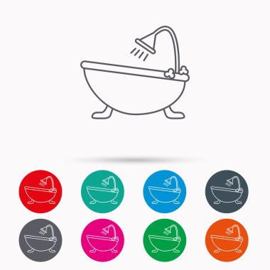 Banyo simgesi. Banyo duş işareti ile.