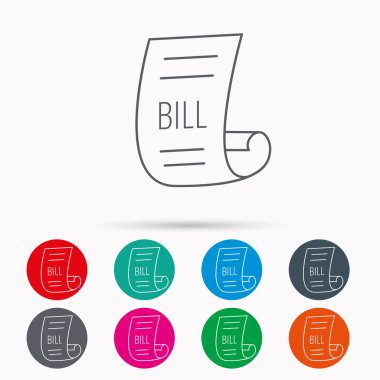 Bill simgesi. Belge işareti ödemek.