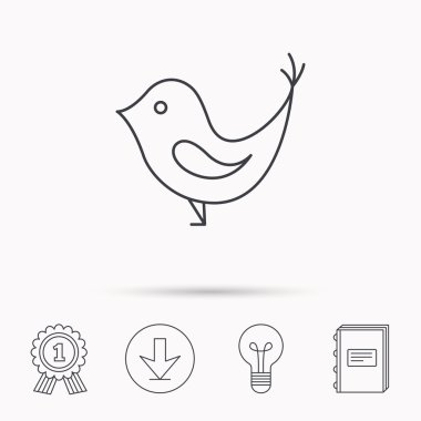 Kuş gagası simgesi olan. Sosyal medya işareti kavramı.