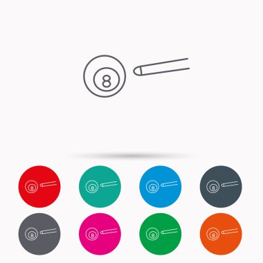 Bilardo topu simgesi. İşareti işaret spor.