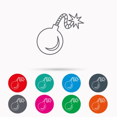 Retro bomba simgesi. Patlama patlayabilir işareti.