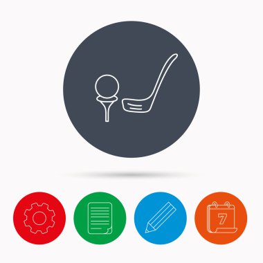 Golf Kulübü simgesi. Golf Spor işareti.