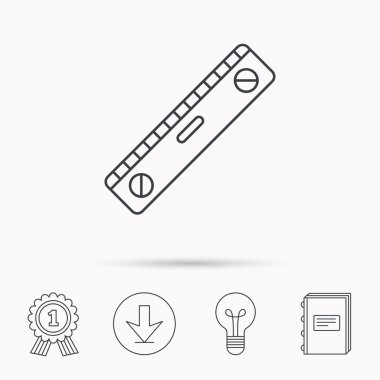 Düzey aracı simgesi. Yatay ölçüm işareti.