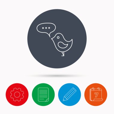 Konuşma balonu simgesinin kuş. Kısa mesajlar.