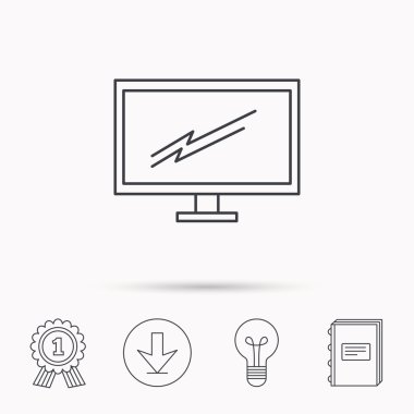 PC monitör simgesini. LED Tv işareti.