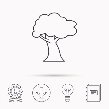 Meşe ağacı simgesi. Orman ahşap işareti.