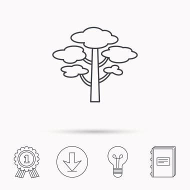 Çam ağacı simgesi. Orman ahşap işareti.