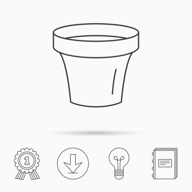 Çiçek pot simgesi. Seramik Bahçe konteyner.