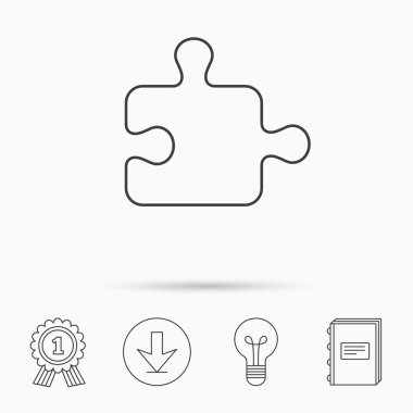 Bulmaca simgesi. Jigsaw mantıksal oyun işareti.