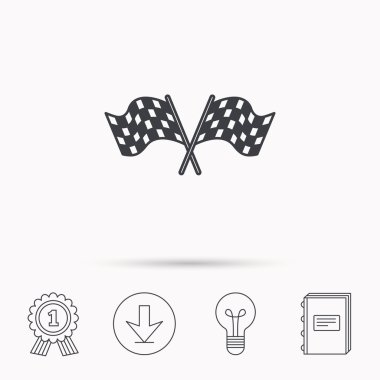 Çapraz bayrakları simge yarış. Bitirme simgesi.