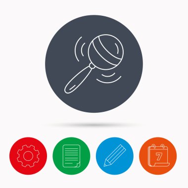 Bebek çıngırağı simgesi. Yürümeye başlayan çocuk oyuncak işareti.