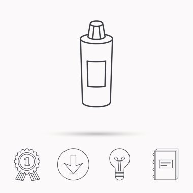 Şampuan şişesi simgesi. Sıvı sabun işareti.