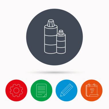 Şampuan şişeleri simgesi. Sıvı sabun işareti.