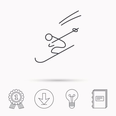 Kayak simgesi. Kayak atlama aşırı spor işareti.