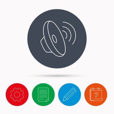 Ses dalgaları simgesi. Ses hoparlör işareti.