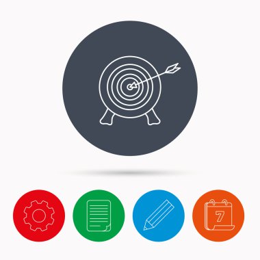 Ok simgesi ile hedef. İşareti amaçlayan okçuluk.