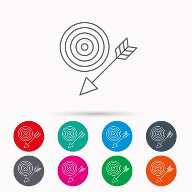 Ok simgesi ile hedef. Dart amaç işareti.