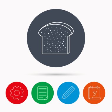 Tost simgesi. Dilimlenmiş ekmek işareti.