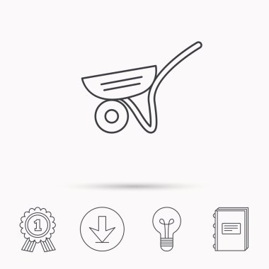 Arabası simgesi. Bahçe sepeti işareti.