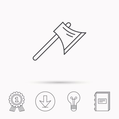 Balta simgesi. İşçi ekipman işareti.