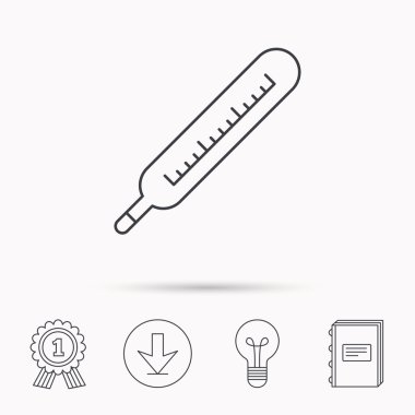 Tıbbi termometre simgesi. Sıcaklık işareti.