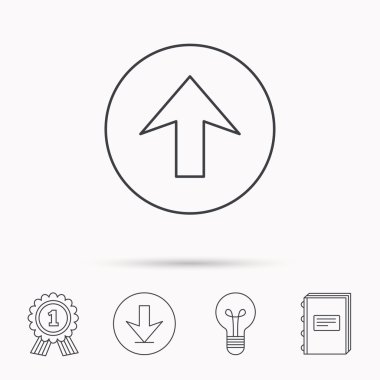 Simge yüklemek. Üst ok işareti.