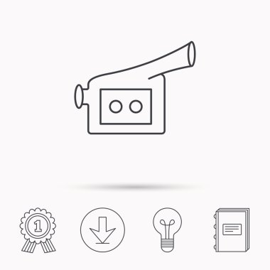 Video kamera simgesi. Retro sinema işareti.