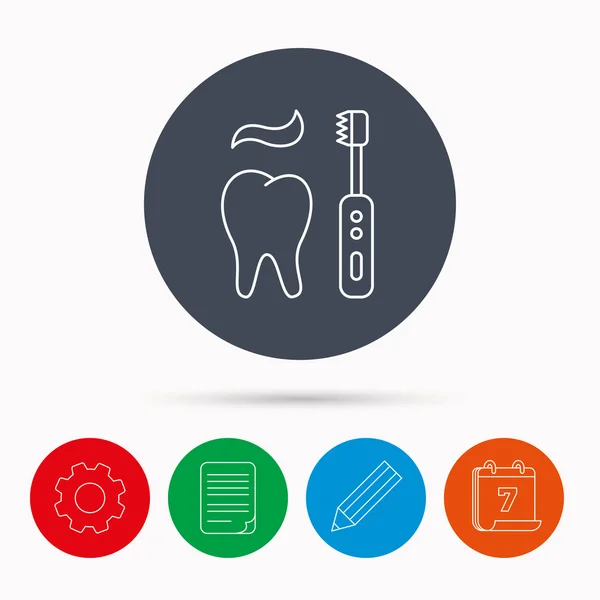 Cepillarse los dientes icono. Signo de cepillo de dientes eléctrico . — Archivo Imágenes Vectoriales