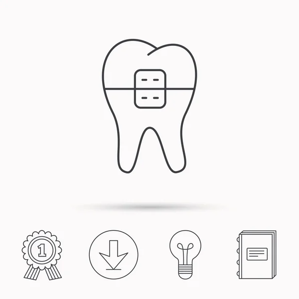 Icono de frenos dentales. Signo de salud dental . — Archivo Imágenes Vectoriales