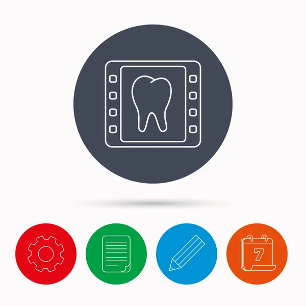 Dental x-ray icon. Orthodontic roentgen sign. — Stock Vector