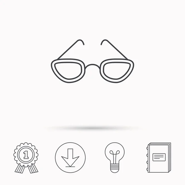 Icône de lunettes. Lecture signe accessoire . — Image vectorielle
