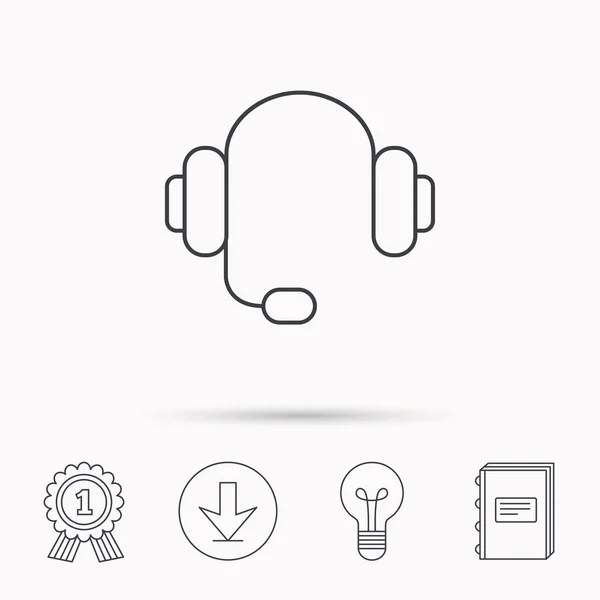 Headphones icon. Musical notes signs. — Stock Vector