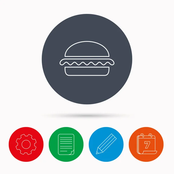 Icono de hamburguesa vegetariana. Signo de comida rápida . — Vector de stock