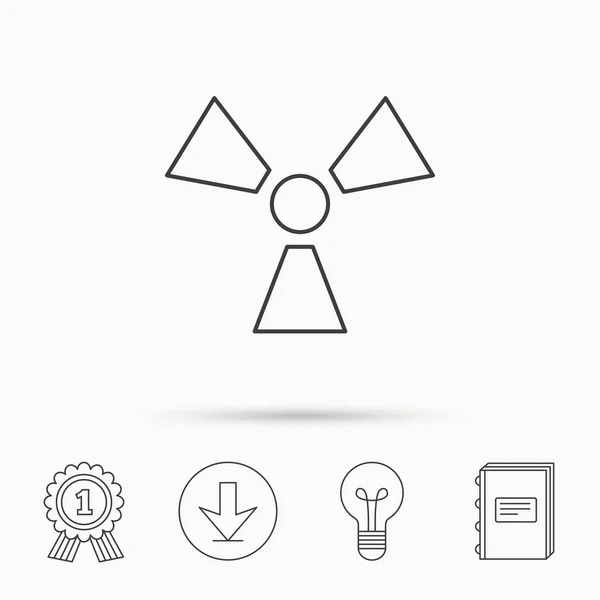 Straling pictogram. Radiologie teken. — Stockvector