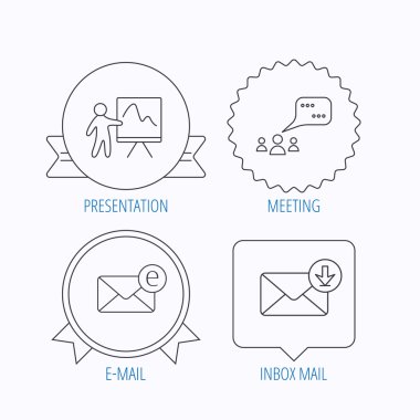 Posta, sunum ve sohbet kabarcıklar Toplantı.