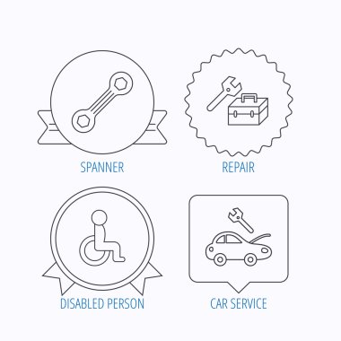 Araç kutusu, spanner aracı ve araba tamir Servisi.