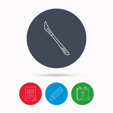 Neşter simgesi. Cerrah aracı işareti.