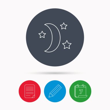 Gece ya da uyku simgesi. Ay ve yıldız işareti.