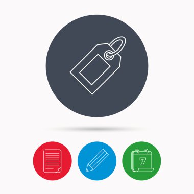 Satılık bir ses etiketi simgesi. Fiyat etiket işareti.