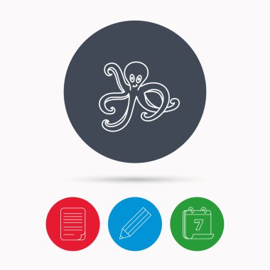 Ahtapot simgesi. Okyanus devilfish işareti.