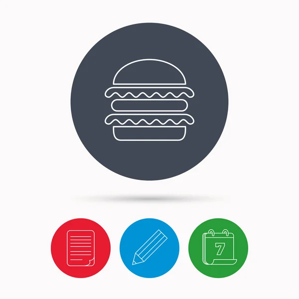 Icono de hamburguesa. Signo de comida rápida . — Vector de stock