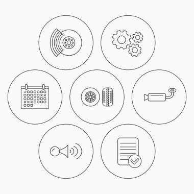 Lastik izleri, fren ve direksiyon simidi simgeleri.