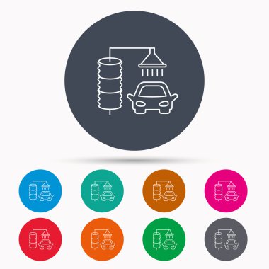 Otomatik carwash simgesi. Temizleme İstasyonu işareti.