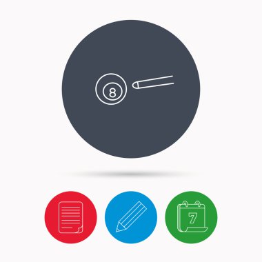 Bilardo topu simgesi. İşareti işaret spor.