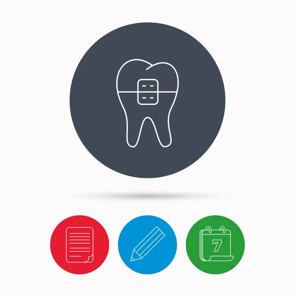 Dental szelki ikona. Opieki zdrowotnej znak ząb. — Wektor stockowy