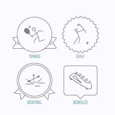 Tekne, tenis ve golf simgeler.